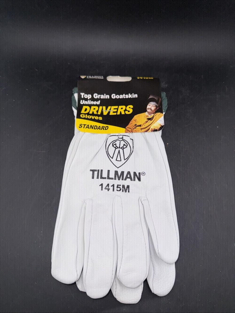 Tillman 1415M Goatskin Driver Work Gloves Medium Unlined Leather New
